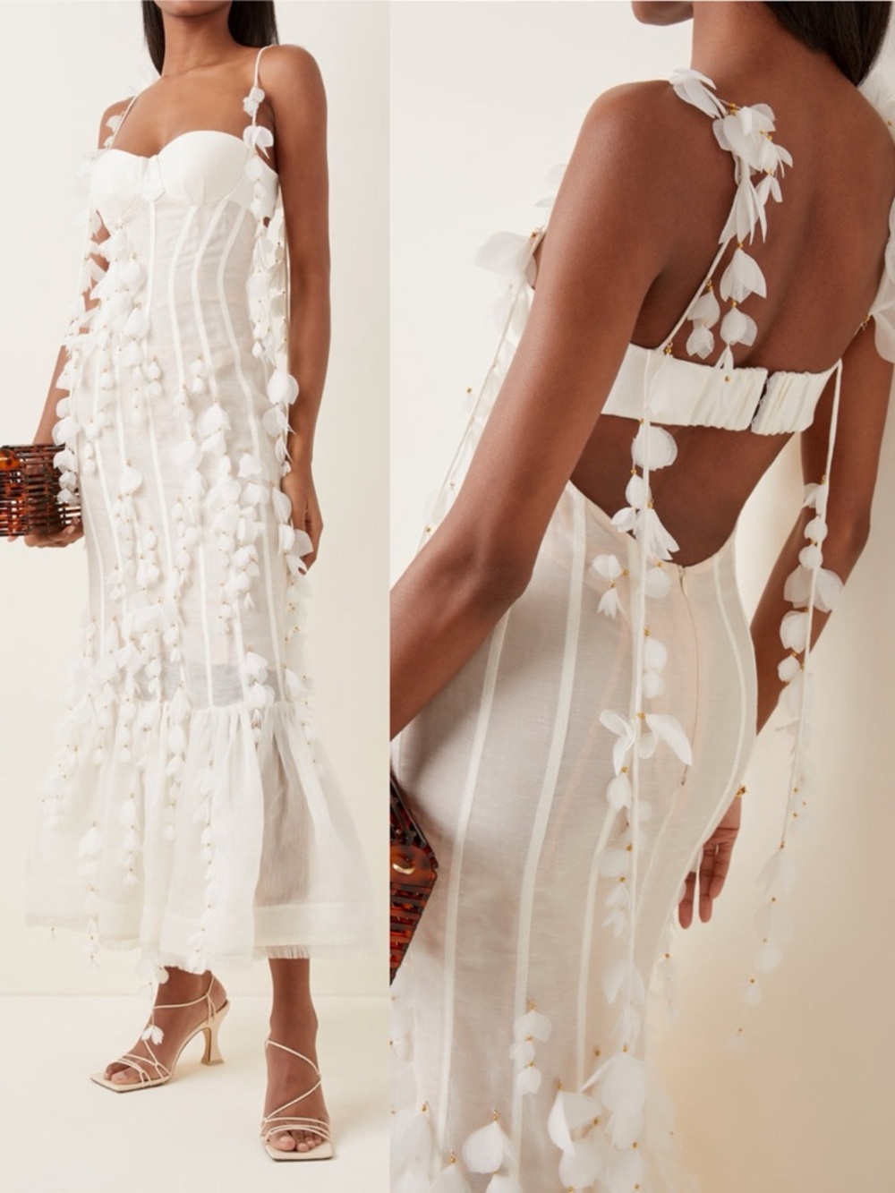 Zimmermann Botanica Petal Detailed Linen Silk Blend Dress NEW with tag